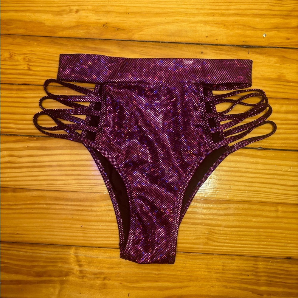 Dolls Kill Sparkly side strappy booty shorts by Roma